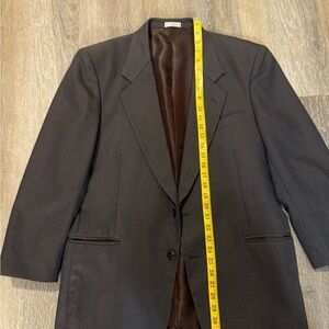 VTG YSL Brown Glen Plaid Wool Jacket 38R